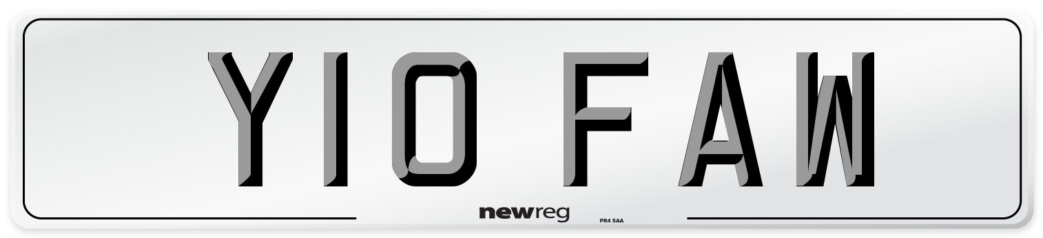 Y10 FAW Number Plate from New Reg